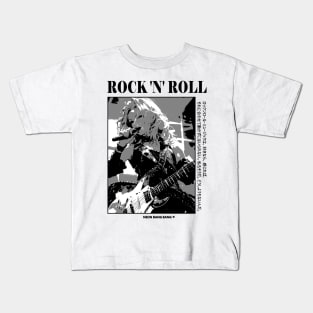 Anime Punk Rock Band Black and White Manga Kids T-Shirt
